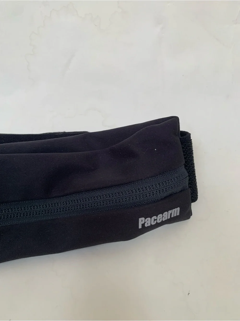 Pacearm Black Running Waist Pack Zippered Pockets Adjustable Waist